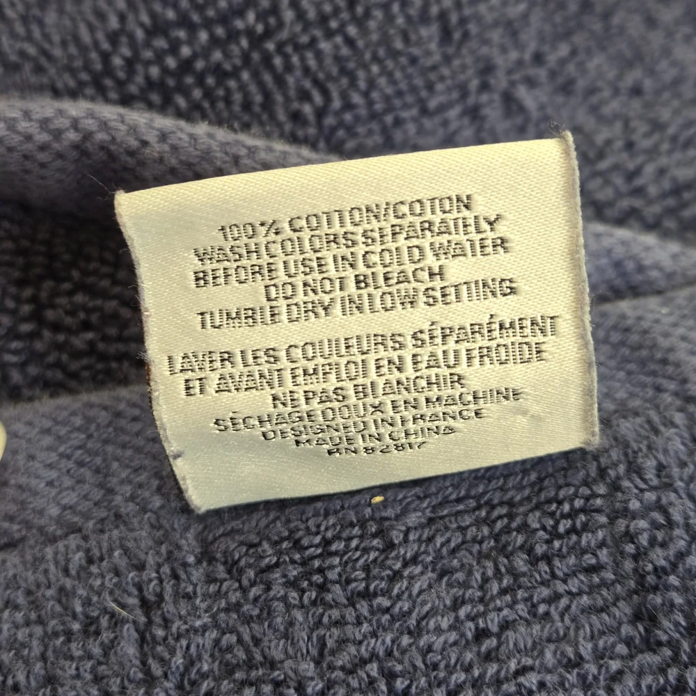 Lacoste Classic Cotton Terry Hand Towel - Marine Blue